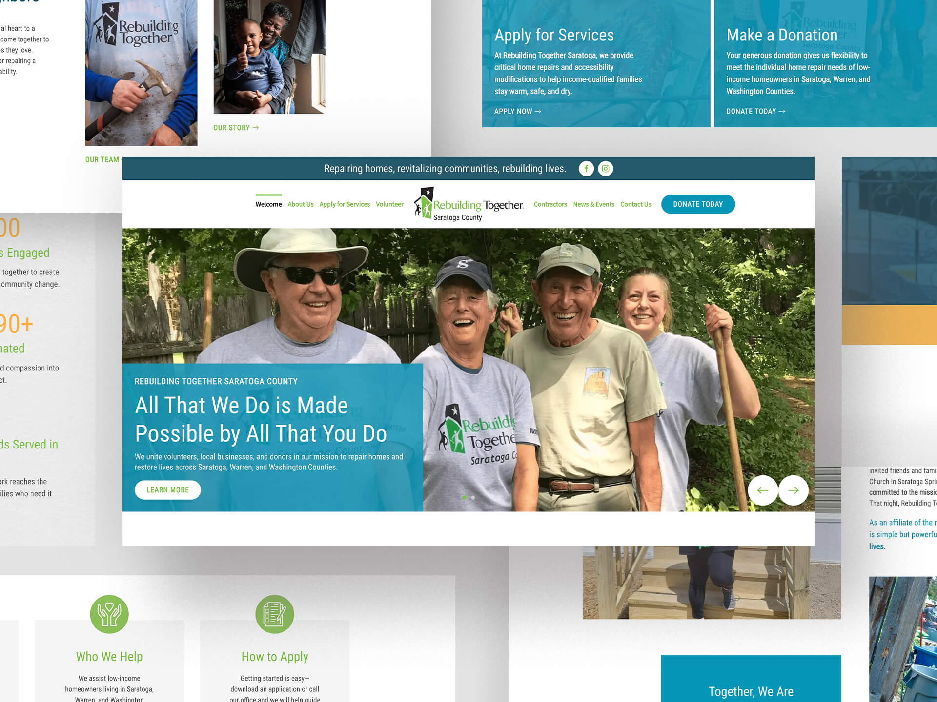 Rebuilding Together Saratoga Website Mockup