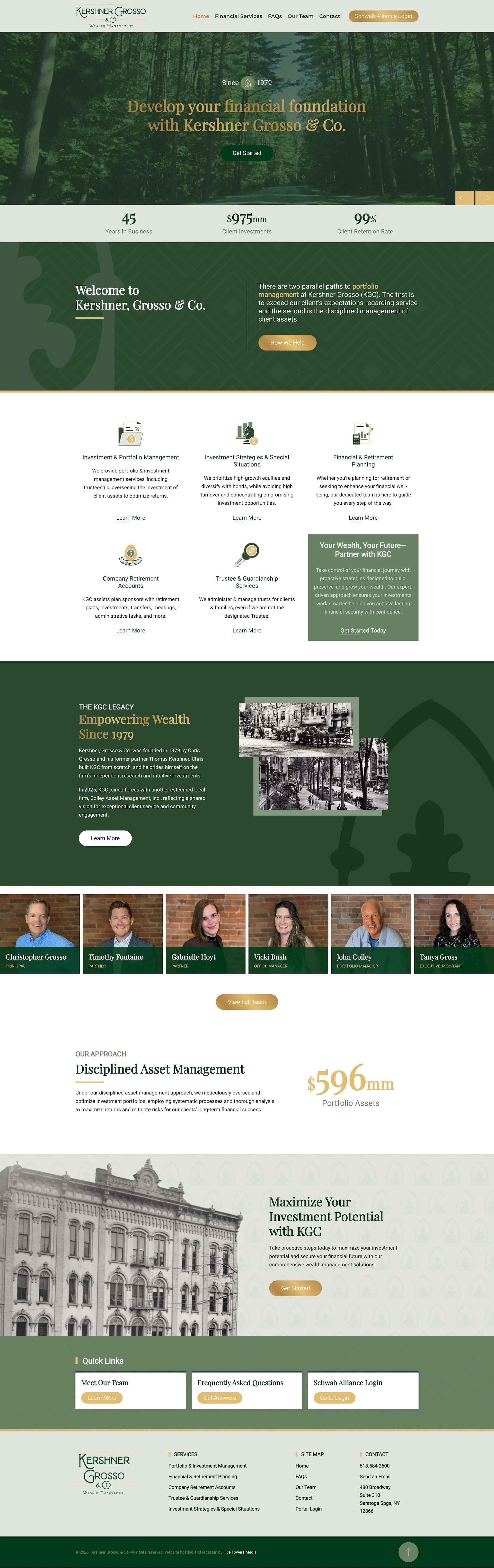 Kershner Grosso website — designed and built by Five Towers Media
