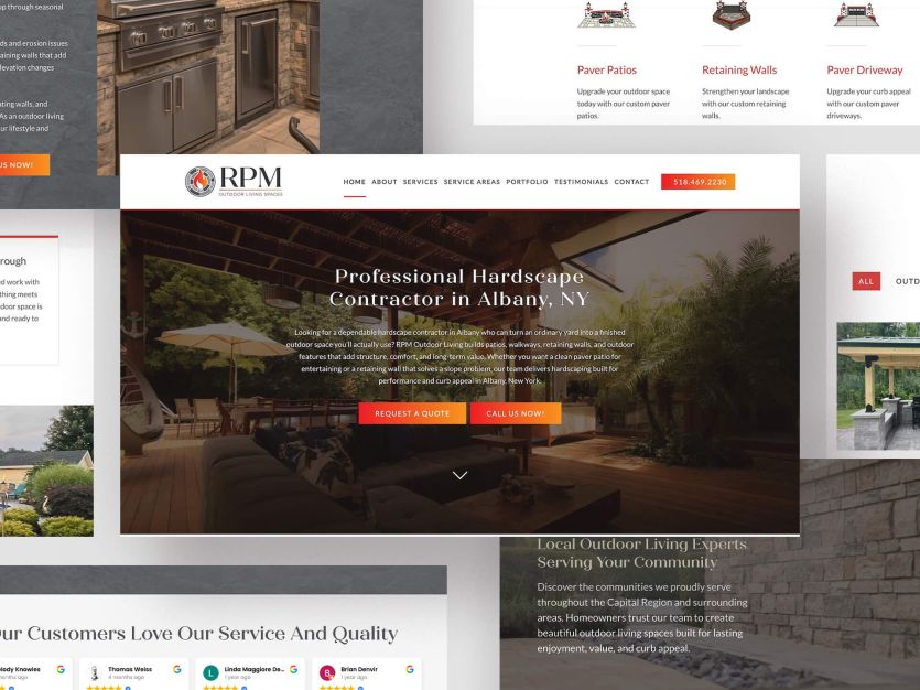 RPM Outdoor Living website mockup